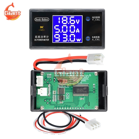 DC 0-50V Digital Voltmeter Ammeter Wattmeter Power Current Voltage Meter Power Detector Monitor Volt Tester Meter 5A 250W 5V 12V ► Photo 1/6