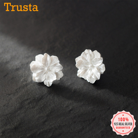 Trustdavis Genuine 925 Sterling Silver Fashion Sweet White Flower Summer Stud Earring For Women Wedding S925 Jewelry Gift DA1104 ► Photo 1/6