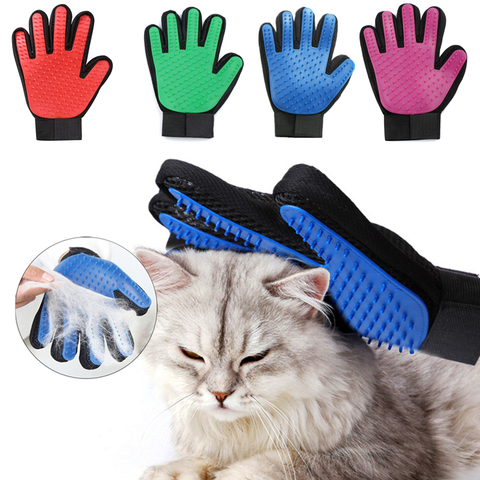 Pet Dog Cat Grooming Cleaning Brush Gloves Effective Deshedding Back Massage Rabbit Animal Bathing Hair Removal Gloves Dog Comb ► Photo 1/6