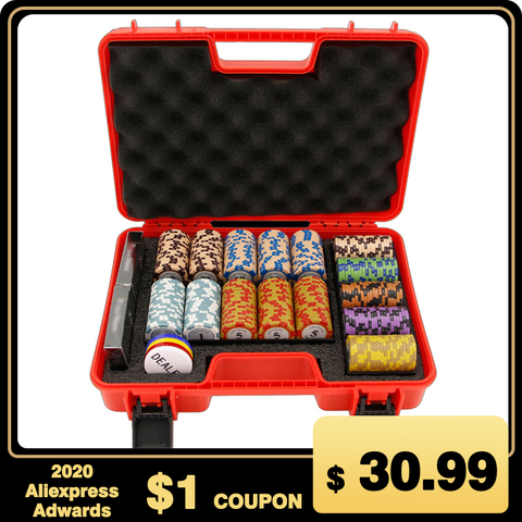 300PCS Poker Chips Case High Quality PP Casino Monopoly Chips Storage Box Chip Container Protable Mambling House Tokens Suitcase ► Photo 1/6