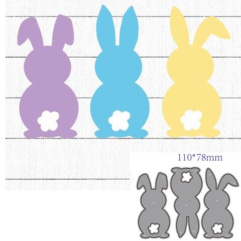 metal cutting dies cut die mold Easter rabbit decoration Scrapbook paper craft knife mould blade punch stencils dies ► Photo 1/1