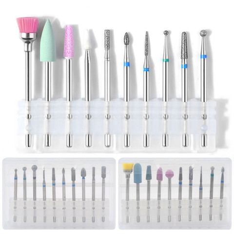 Milling Cutters Manicure Drill Nail Bits Kits 10 Pcs / Set Tungsten Steel Carbide Equipment Tools ► Photo 1/6