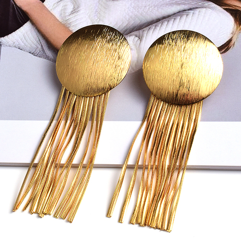 New Arrival Long Gold Metal Chain Tassel Earrings High-Quality Fashion Jewelry Accessories For Women Wholesale ► Photo 1/6