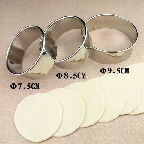 Large Stainless Steel Round Dumplings Wrappers Molds Set Cutter Maker Tools Round Cookie Pastry Wrapper Dough Cutting Food Tool ► Photo 1/6