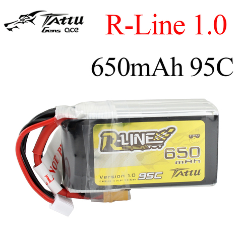Tattu R-Line 1.0 LiPo 650mah 14.8V 22.2V 95C  4S 6S1P  Lipo Battery Pack With XT30 Plug for RC FPV Racing Drone Quadcopter ► Photo 1/6