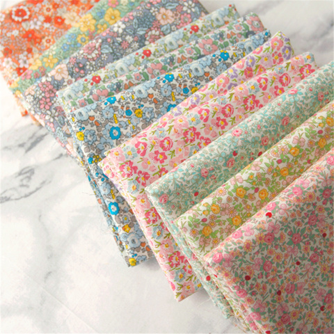 145x50cm Floral Summer Poplin Cotton Sewing Fabric DIY Children's Wear Cloth Make Baby Dress Decoration Home 160g/m ► Photo 1/6