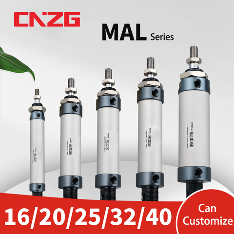 Air Pneumatic Cylinders Compressed Air Cylinder MAL Series Mini Bore 16/20/25/32mm 40mm Stroke 25/50/75/100 200 Single Lever ► Photo 1/6