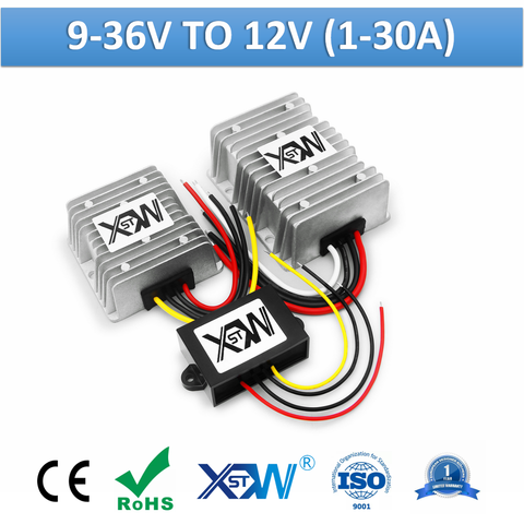 XWST 9-36V 12V 24V To 12 Volts Voltage Regulator DC DC Boost Buck Converter Car Power Supply 1A to 30A Step Up Down Converter ► Photo 1/6