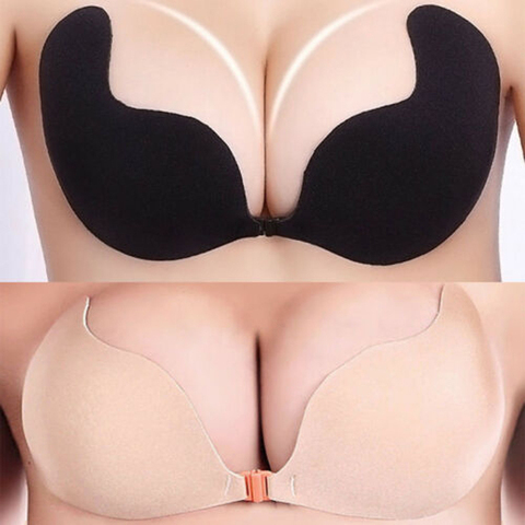New Women Ladies Silicone Self Adhesive Seamless Wire Free Bras Magic Push Up Strapless Invisible Bras Backless Intimate Bras ► Photo 1/6