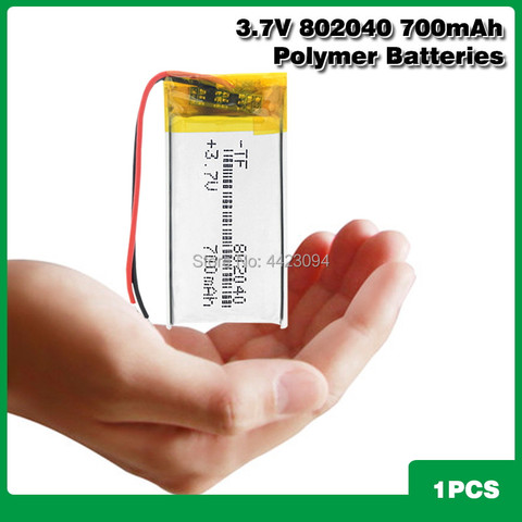 3.7V 700mah 802040 Lithium Li Ion Polymer Rechargeable Battery For GPS PSP DVD MP4 pen camera bluetooth hearphone recorder game ► Photo 1/6