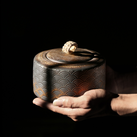 Japanese ceramic tea caddies vintage porcelain tea canister storage tea or food ► Photo 1/6