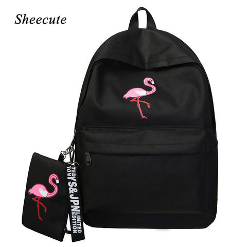 Girls School Bags Children Backpacks Student Bags Large Capacity Fashion Flamingo Print Canvas Backpack for Teenage Girls Bags ► Photo 1/6