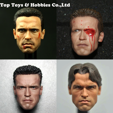 iN STOCK 1/6 Scale T800 Terminator Yong Arnold Schwarzenegger T800 Battle Damaged Head Sculpt Model For 12