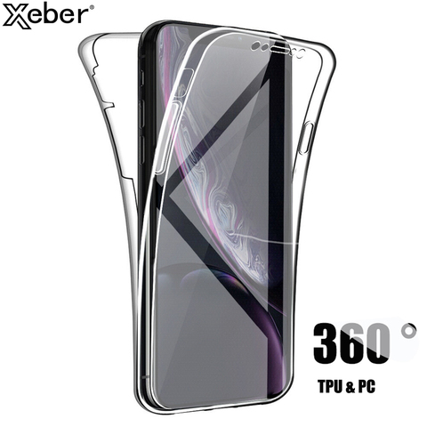 360 Full Body Double Protective Phone Case For iPhone 12 Mini 11 Pro Max X XR XS 7 8 6 6S Plus 5 SE2 Soft Hard Transparent Cover ► Photo 1/6