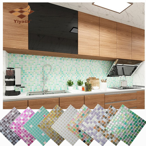 DIY Self Adhesive Mosaic Tile Backsplash Wallpaper Sticker Vinyl Bathroom Kitchen Home Decor 3D ► Photo 1/6