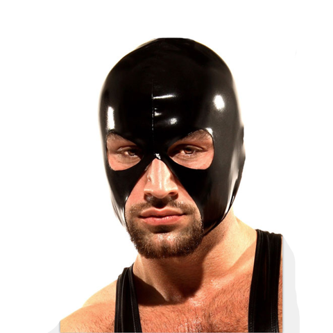 Sexy Leather Latex Hood Black Mask Cool Breathable Headpiece Fetish BDSM Bondage Adult Sex Games Coplay Mask For Costume Party ► Photo 1/4