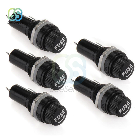 5pcs/lot 5*20mm Glass Fuse Holders 5x20mm Insurance Tube Socket Panel Mount Fuse Holder 250V 10A ► Photo 1/6