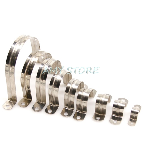 10Pcs Stainless Steel Plumbing Pipe Piping Saddle Clip Brackets U Shaped Saddle Clamp 5/8/10/12/14/16/20/22-100mm All Sizes ► Photo 1/2