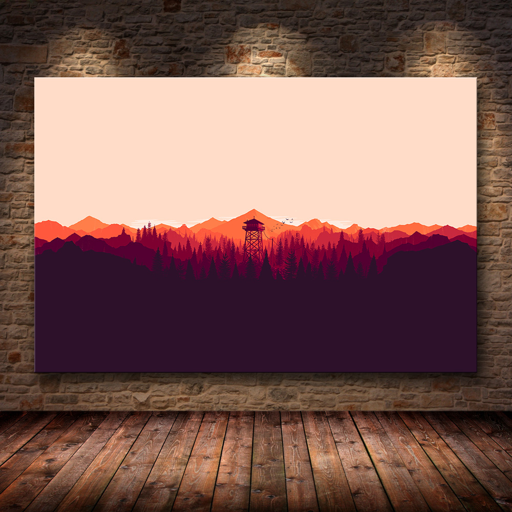 12"x22" Firewatch Pictures HD Canvas prints Painting Home decor Wall art Posters 