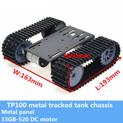 DIY TP101 Tracked Tank Chassis Smart Crawler Robot Platform Metal Panel 33GB-520 12V DC Geared Motor For Arduino Toy Unassembled ► Photo 1/6