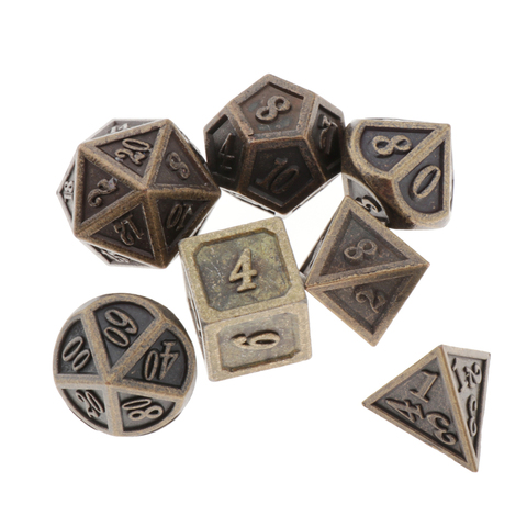 7pcs/set Polyhedral Metal Dice for Dragon Scale DnD Pathfinder RPG Board Games Kids Toys ► Photo 1/6