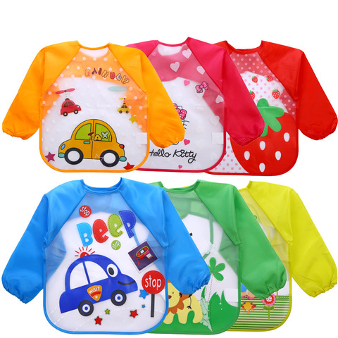 Feeding Baby Bibs Waterproof Bandana Cute Full Sleeved Bibs for Baby Girl Bib Saliva Boy Burp Cloths Newborn Slabbetjes Things ► Photo 1/6