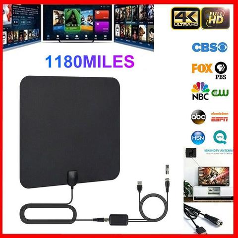 US  Canada Newest High Quality 1180 Miles 4K Digital HD TV Antenna With Amplifier ► Photo 1/6