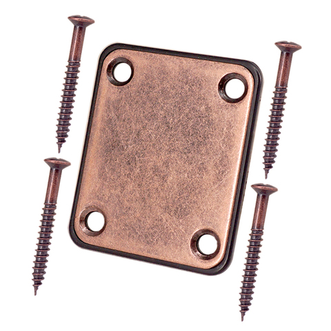 Electric Bass Guitar Neck Plate Neck Joint Plate with Screws - Copper Red ► Photo 1/6