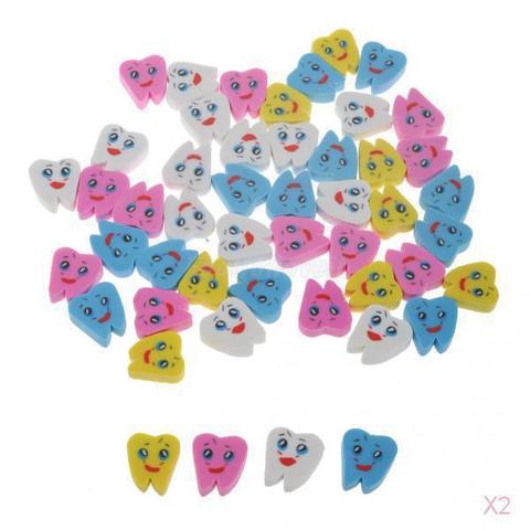 100pcs dental Lovely Rubber Eraser Teeth Shape Erasers for Kids Gift Stationery ► Photo 1/6