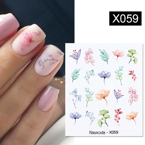 1Pc Spring Water Nail Decal And Sticker Flower Leaf Tree Green Simple Summer DIY Slider For Manicuring Nail Art Watermark ► Photo 1/6