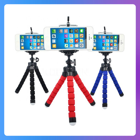 KOMERY Mini Flexible Sponge Octopus Tripod For iPhone Xiaomi Huawei Smartphone Tripod for Gopro Camera With Phone Clip Holder ► Photo 1/6