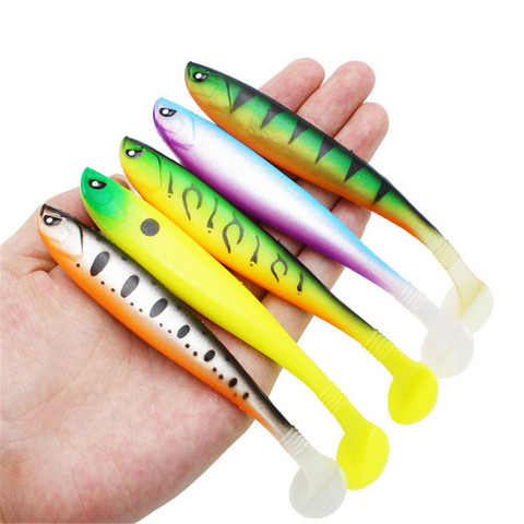 Fake Wobbler Fishing Lures Shad Worm Soft Baits Silicone Rubber Jig Head Lure  Fishing Tackle