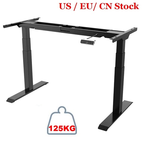 Height Adjustable Electric Standing Desk Frame Three-Stage Steel Automatic Lift Stand Up Desk w/ Automatic Memory Smart Keyboard ► Photo 1/6