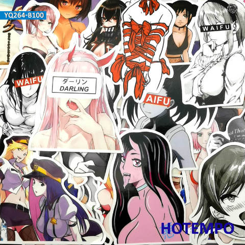 100pcs Manga Girls Anime Beauty Stickers Toy Otaku Welfare Style for DIY Mobile Phone Laptop Luggage Case Cartoon Decal Stickers ► Photo 1/6