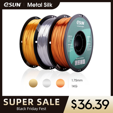 eSUN Silk PLA Filament 1.75mm Metal Silk PLA 3D Printer Filament 1KG (2.2 LBS) Spool 3D Printing  Materials for 3D Printers ► Photo 1/6