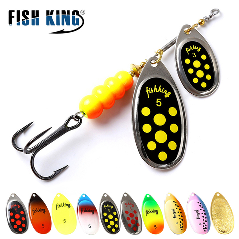 FISH KING 11cm-25G Brass Material Long Cast Spinner Bait Fish Metal Lures With Treble Hook Fishing Lure ► Photo 1/6