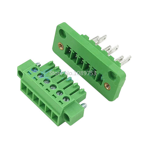 5Sets 3.81MM pitch Through wall plug in terminal blocks 15EDG 3.81 2/3/4/5/6/7/8pin Plug + Pin Header Socket set ► Photo 1/4