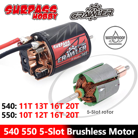 Surpass Hobby 5-Slot Brushed Motor 550 540 10T 11T 12T 13T 16T 20T for 1/10 RC Car Truck Monster TRAXXAS Tamiya SCX10 Crawler ► Photo 1/6