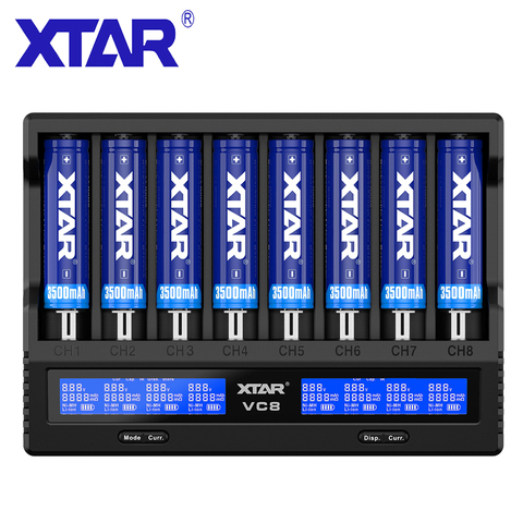 XTAR VC8 Battery Charger 2022 Newest LCD Display XTAR Charger VC8=VC4+VC4S QC3.0 Fast Charging 26650 21700 20700 18650 Battery ► Photo 1/5