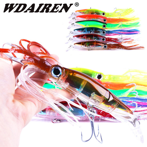 1Pcs Bionic Squid Skirts Minnow Fishing Lure 14cm 44g Octopus Trolling Fishing Lures Artificial Hard Bait With Hook Rig Tackle ► Photo 1/6