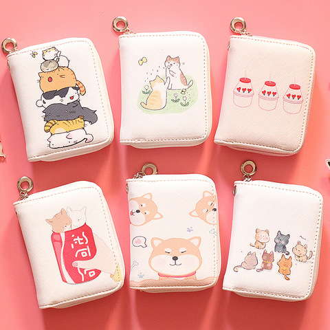 Akita Coin Purse Simple and Compact Cartoon Anime Female Student Short  Zipper Wallet Slim Wallet Mini Wallet - Price history & Review | AliExpress  Seller - Travel online Store 