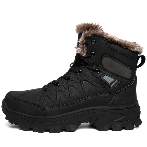 BETOOSEN Men's Waterproof Hiking Boots Winter Outdoor Warm Fur Lined Snow Boots Backpacking Working Boots ► Photo 1/6