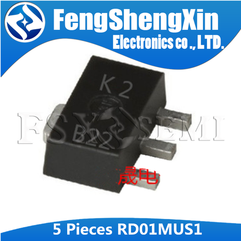 5pcs RD01MUS1 SOT89 RD01MUS1-T113 SOT-89 K2 SOT  RoHS Compliance, Silicon MOSFET Power Transistor 520MHz,1W ► Photo 1/1