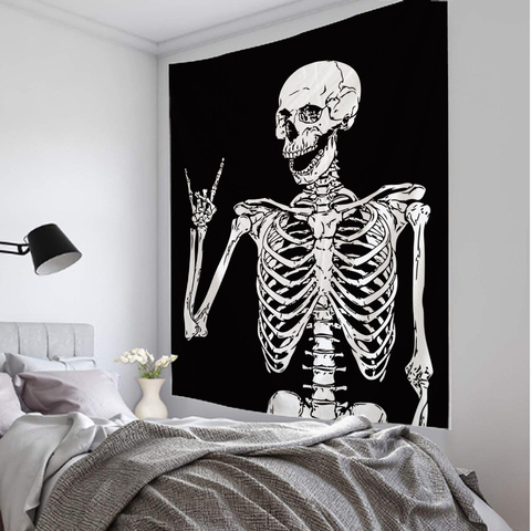 Simple Skull printing big wall mounted cheap hippie wall hanging bohemian wall tapestry mandala wall art decoration ► Photo 1/5