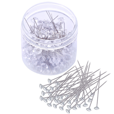 LMDZ 100Pcs Extra Long Pearl Head Pin Straight Sewing Pins for Corsage  Dressmaking Florists Sewing Pins with Plastic Box