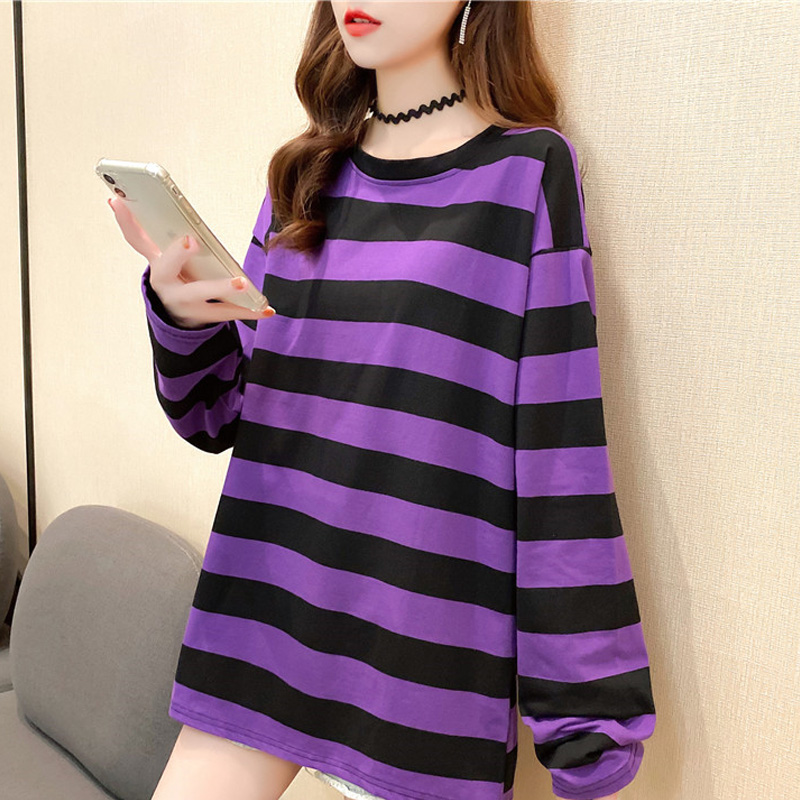 harajuku Women Rainbow Striped Oversized T-shirt Fashion 90s short Sleeve  T-shirts Female Casual Tops Clothes Streetwear T shirt - AliExpress