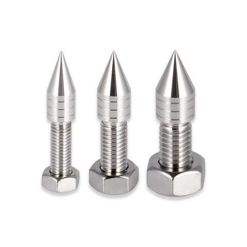 4PCS  M6 M8 M10 316L Stainless Steel Speaker Adjustable Spike Amplifier Shockproof Isolation Stand Feet Cone Base Pads ► Photo 1/6