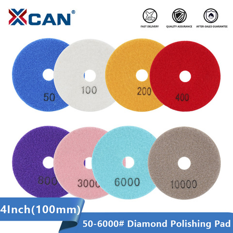 XCAN Polishing Pad 4inch(100mm) Diamond Dry/Wet Sanding Grinding Disc 50-6000 Grit for Tile Marble Granite Ceramic Abrasive Tool ► Photo 1/6