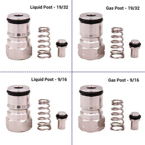Cornelius Type keg Ball Lock Post & Poppet Female Thread Gas + liquid 19/32