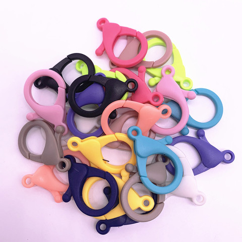 10pcs/lot 35*20mm Candy Colors Lobster Clasps Hooks Key Chain Sweet Key Rings for DIY Charms Keychain Jewelry Making Accessories ► Photo 1/6